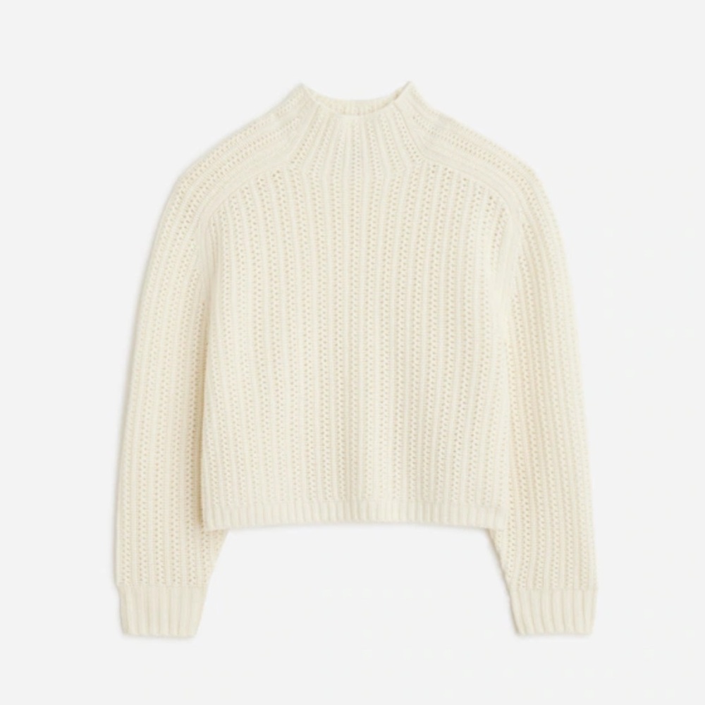 Madewell Pointelle-Stitch Mockneck Sweater